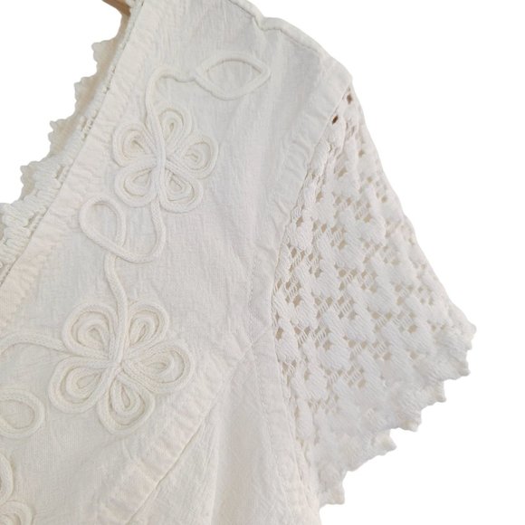 Soft Surroundings Angelica Gauze Embroidered Dress Ivory Size M - Picture 7 of 14